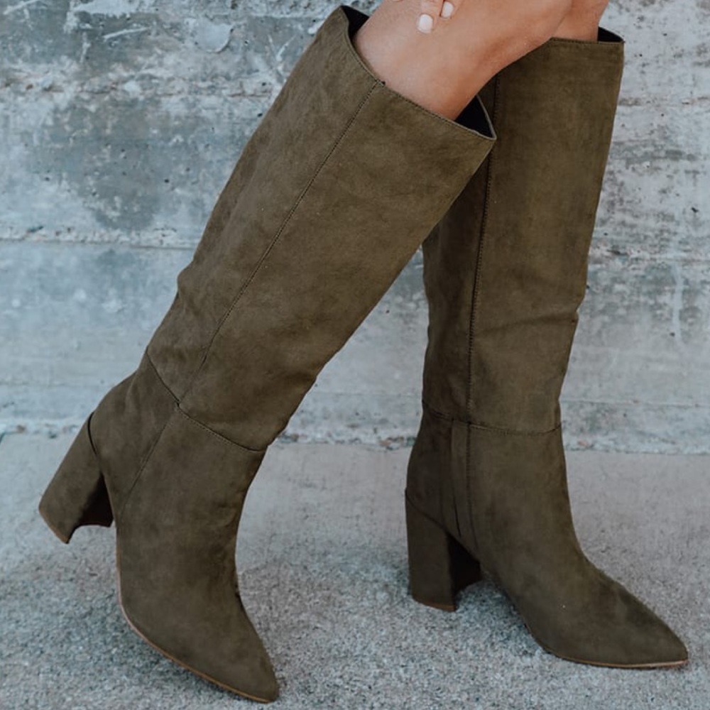 Lulus Olive Green Knee High Boots